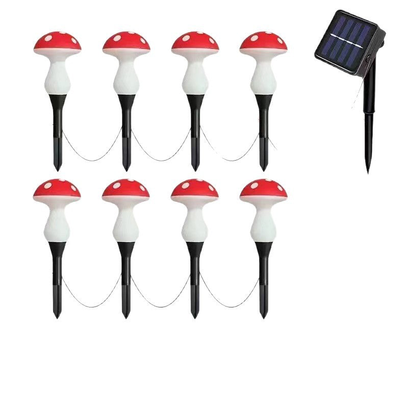 8 Pcs Solar Powered Mushroom Shaped Garden Light