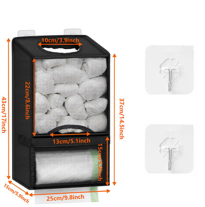 2-in-1 Durable Plastic Grocery Bag Holder, Organizing Kitchen Storage Organizer