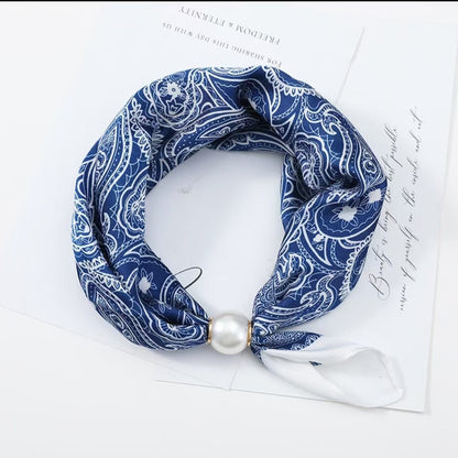 🔥HOT SALE Pearl Buckle Closure Printed Scarf