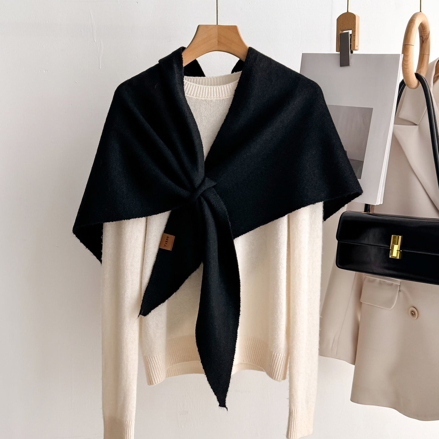 🍂Soft Knit Tie‑Front Shawl｜Versatile Layering Wrap for All Seasons🧣