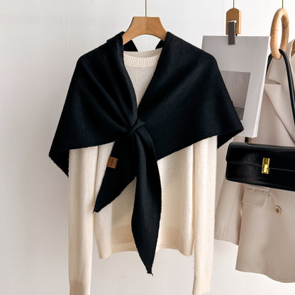 🍂Soft Knit Tie‑Front Shawl｜Versatile Layering Wrap for All Seasons🧣