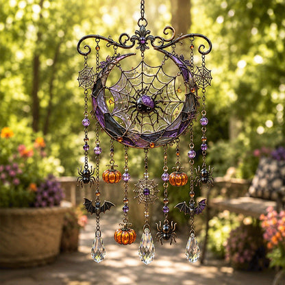 🎃 Halloween Stained Glass Wind Chime | Spooky Season Suncatcher Hanging Decor🔔
