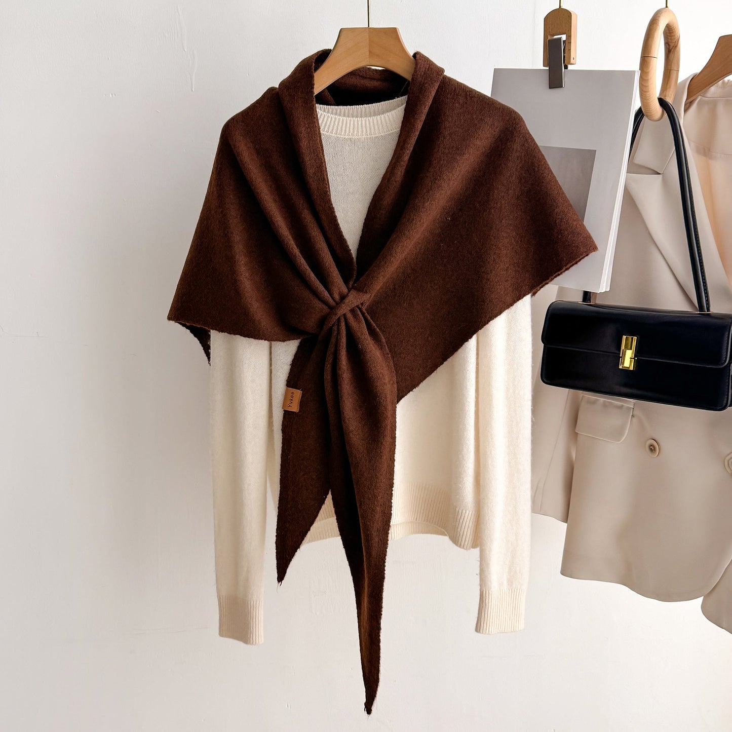 🍂Soft Knit Tie‑Front Shawl｜Versatile Layering Wrap for All Seasons🧣