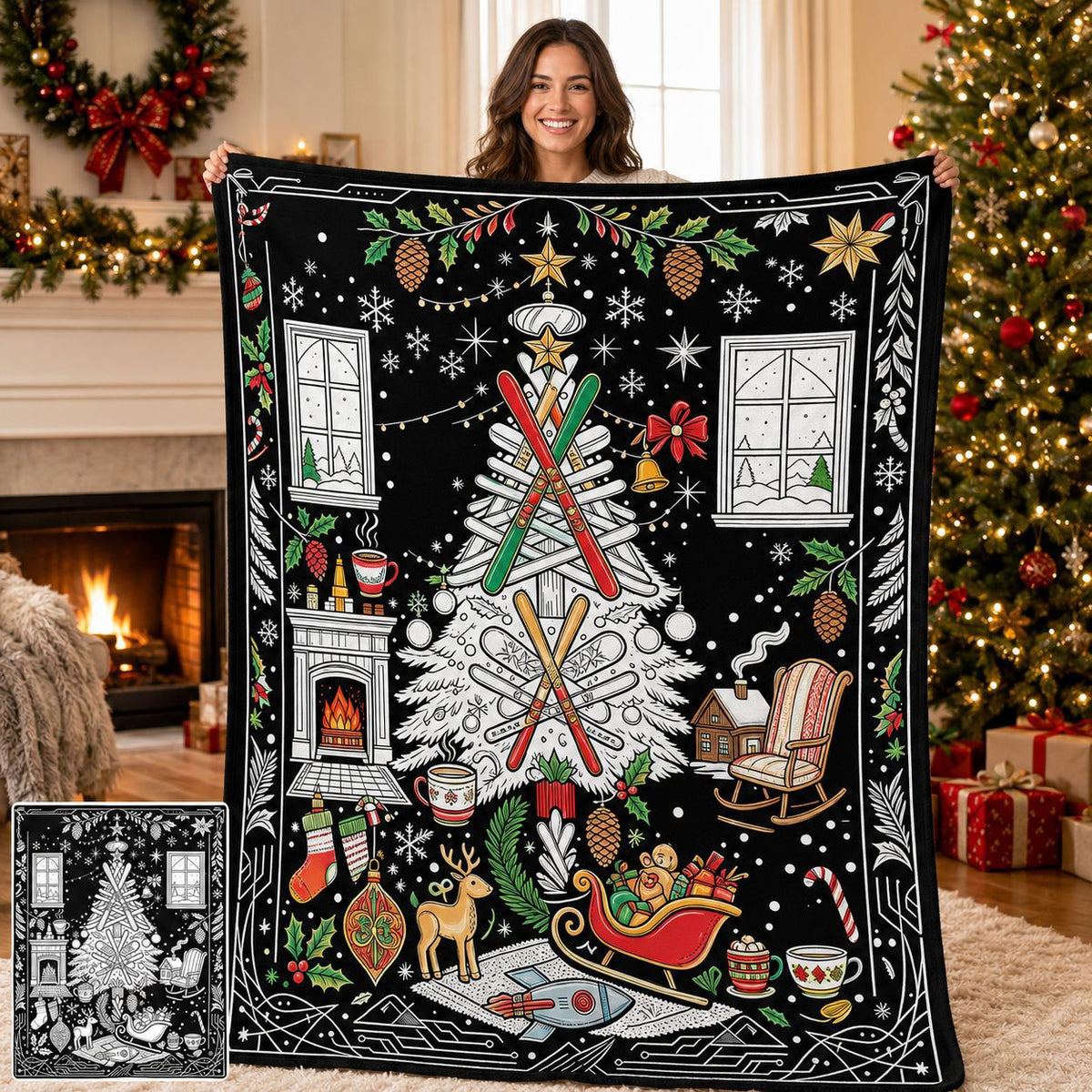 🎨DIY Christmas Coloring Blanket – Color-Your-Own Holiday Family Activity🎄