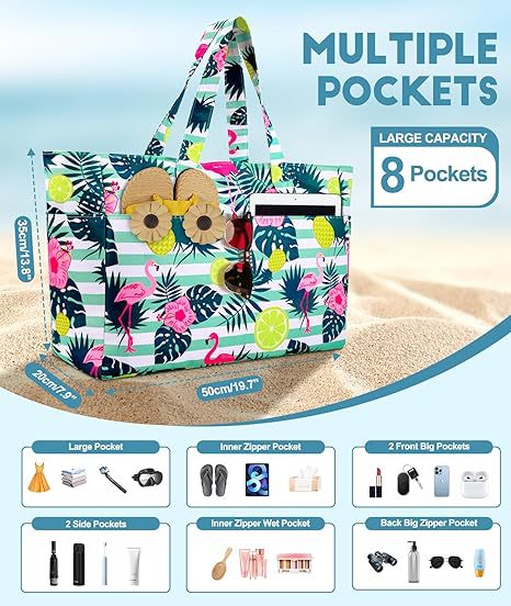 🏖️ Dry & Wet Separated Beach Tote | Durable Spacious Travel Swim Bag🌴