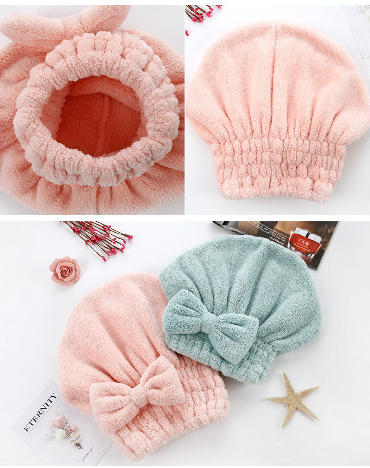 🎀Women's Bow-Decorated Shower Cap and Hair Dryer Cap