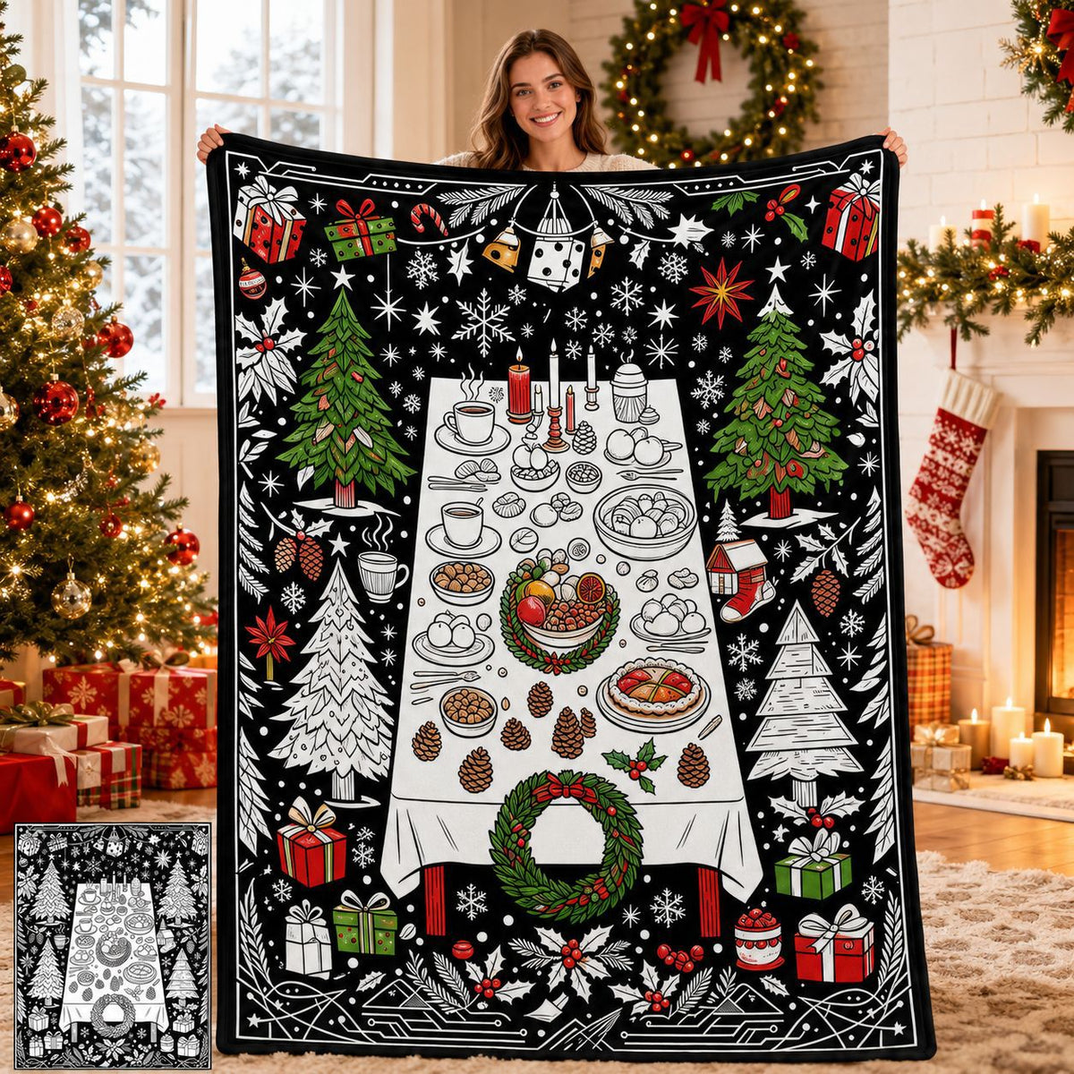 🎨DIY Christmas Coloring Blanket – Color-Your-Own Holiday Family Activity🎄