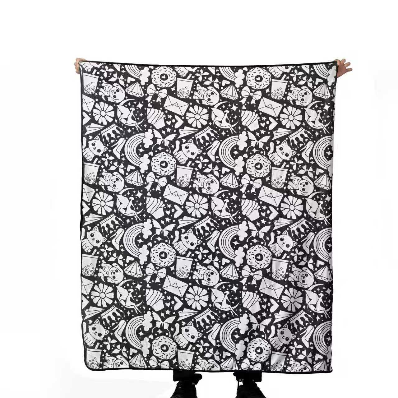 DIY Drawing Blanket with 24 Colors Markers, Doodle Your Own Blankets, Customizable Washable Paint & Play Blankets for Adults