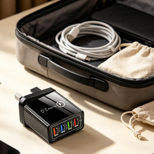 ⚡ One Charger. Four Devices. Zero Waiting.