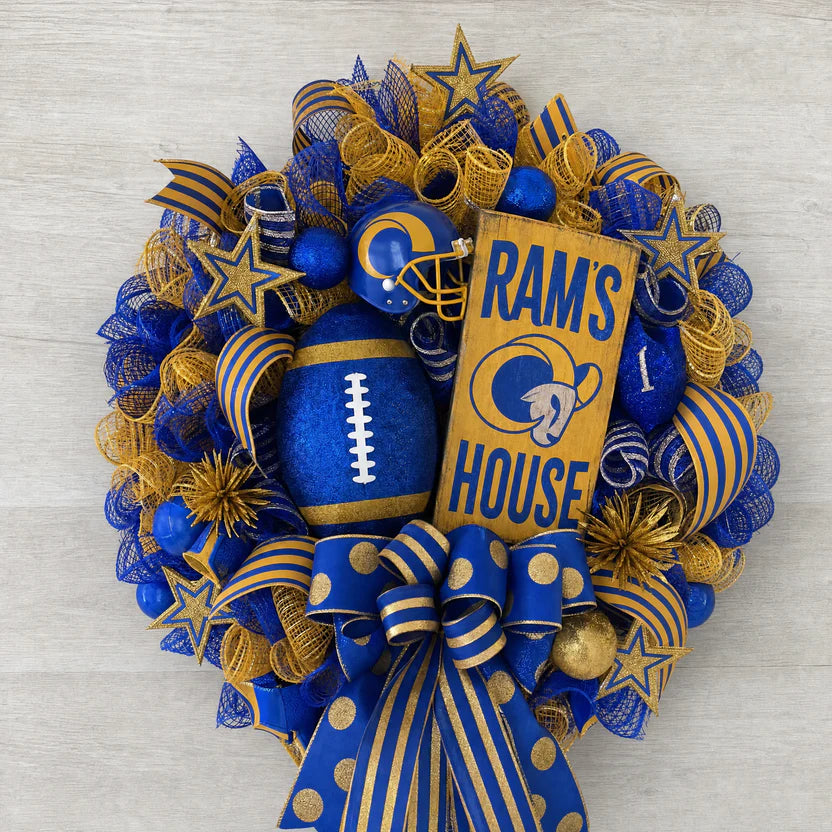 🏈Football Team Handcrafted Wreath for Game-Day Front Door Decor