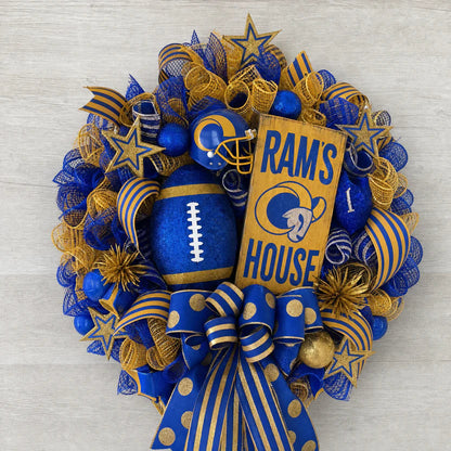 🏈Football Team Handcrafted Wreath for Game-Day Front Door Decor
