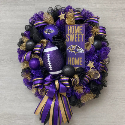 🏈Football Team Handcrafted Wreath for Game-Day Front Door Decor