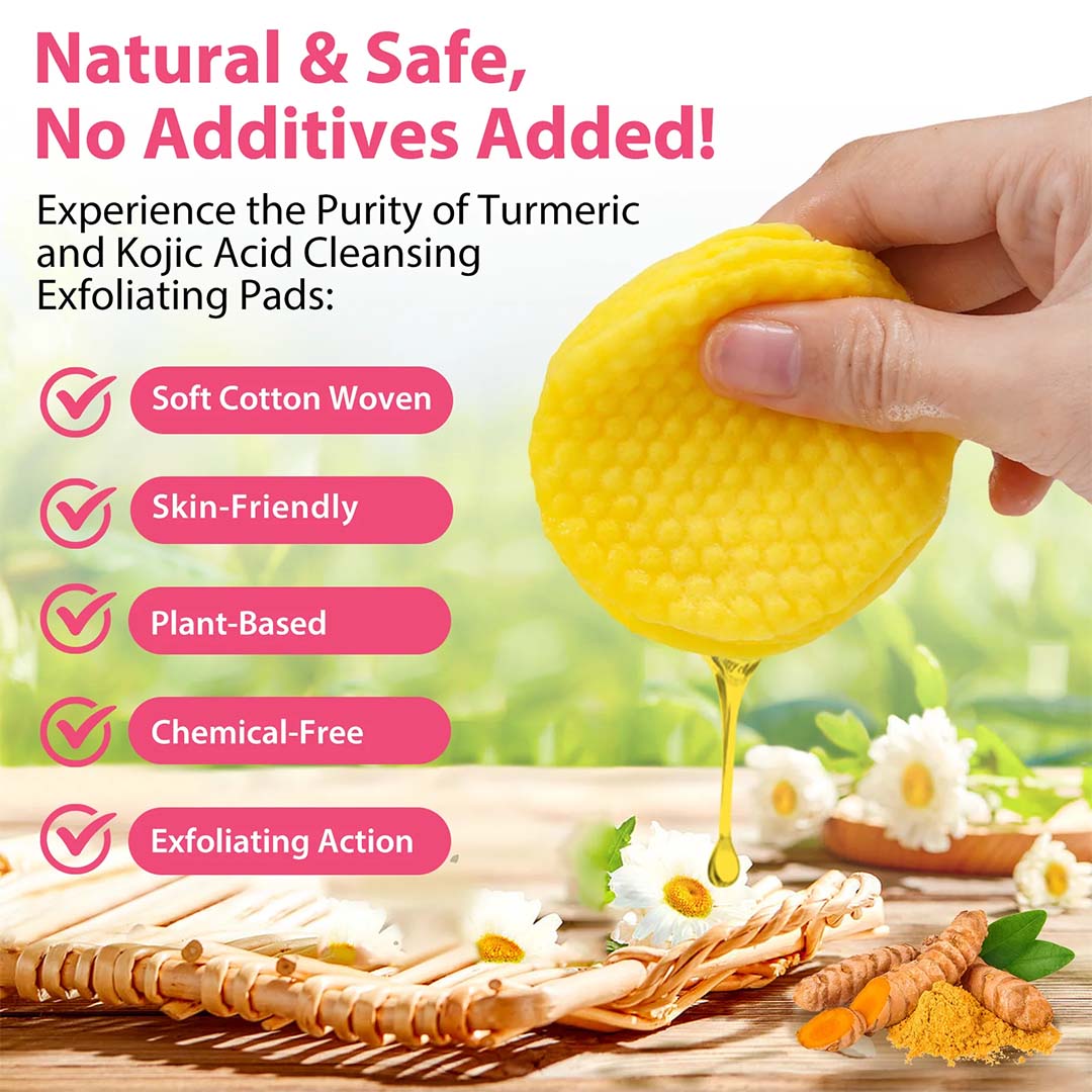 💖Visible brightening✨Turmeric & Kojic Acid Cleansing Pads-40pcs