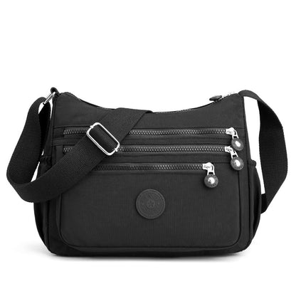 Multi-Pocket Crossbody Bag for Women – Lightweight Nylon Campus Shoulder Bag with Anti-Theft Pocket