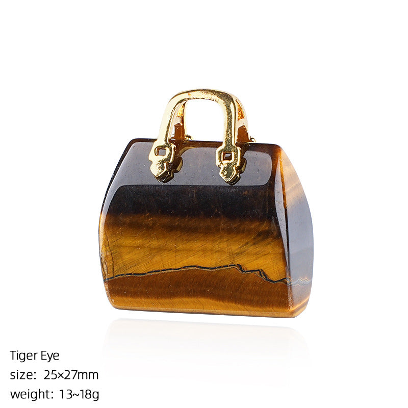🔮 Mini Natural Crystal Handbag Charms – Lucky Aura Energy DIY Jewelry Pendants ✨