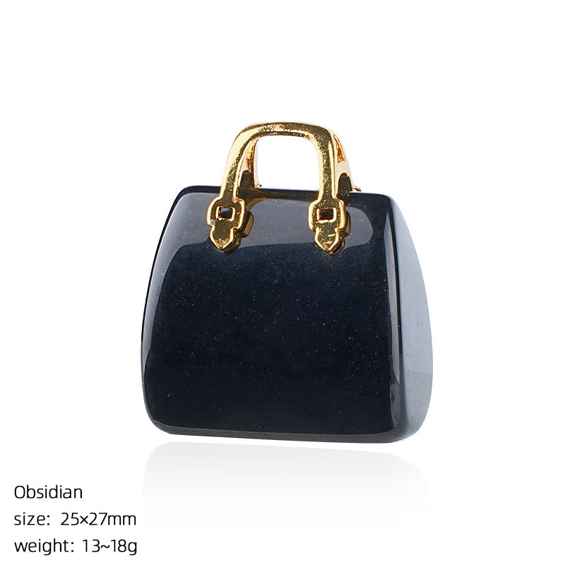 🔮 Mini Natural Crystal Handbag Charms – Lucky Aura Energy DIY Jewelry Pendants ✨