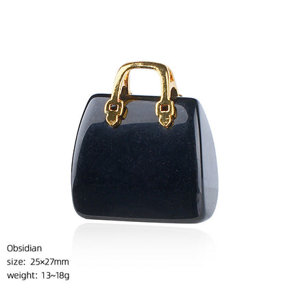 🔮 Mini Natural Crystal Handbag Charms – Lucky Aura Energy DIY Jewelry Pendants ✨