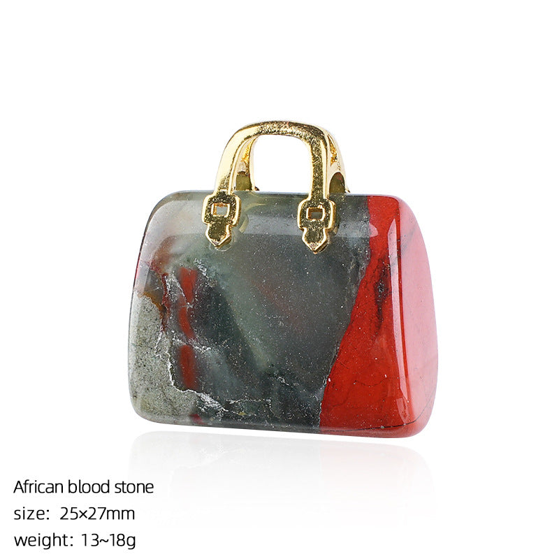 🔮 Mini Natural Crystal Handbag Charms – Lucky Aura Energy DIY Jewelry Pendants ✨