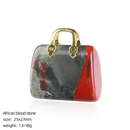 🔮 Mini Natural Crystal Handbag Charms – Lucky Aura Energy DIY Jewelry Pendants ✨