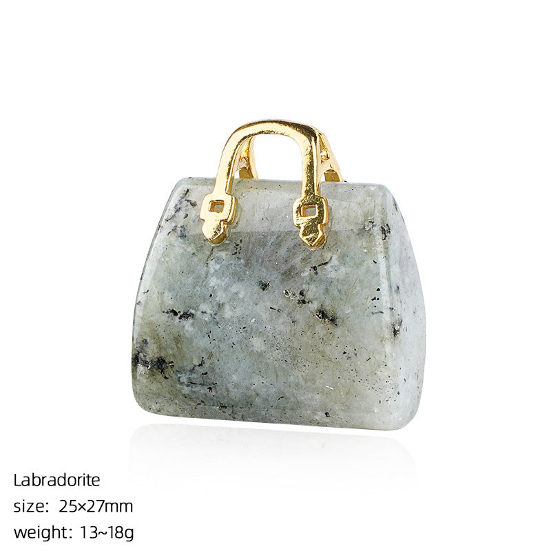 🔮 Mini Natural Crystal Handbag Charms – Lucky Aura Energy DIY Jewelry Pendants ✨