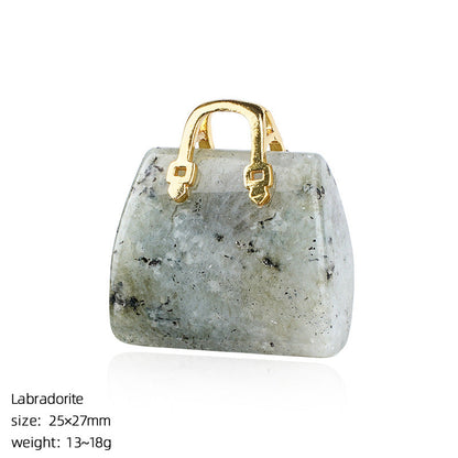🔮 Mini Natural Crystal Handbag Charms – Lucky Aura Energy DIY Jewelry Pendants ✨