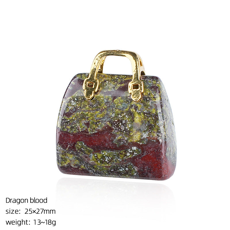 🔮 Mini Natural Crystal Handbag Charms – Lucky Aura Energy DIY Jewelry Pendants ✨