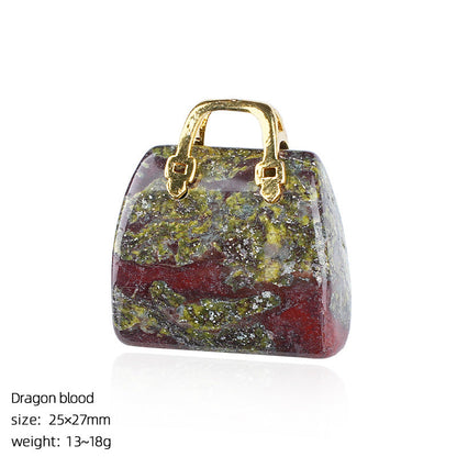 🔮 Mini Natural Crystal Handbag Charms – Lucky Aura Energy DIY Jewelry Pendants ✨