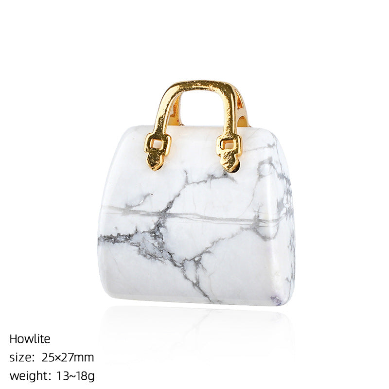 🔮 Mini Natural Crystal Handbag Charms – Lucky Aura Energy DIY Jewelry Pendants ✨