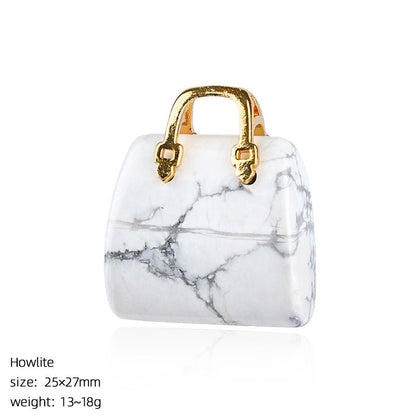 🔮 Mini Natural Crystal Handbag Charms – Lucky Aura Energy DIY Jewelry Pendants ✨
