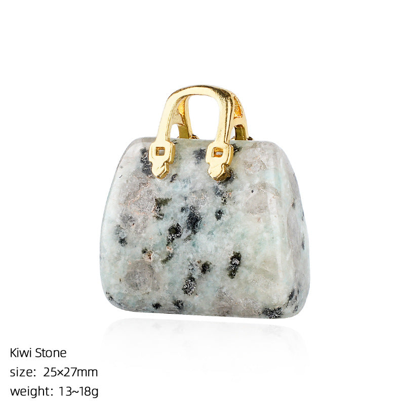 🔮 Mini Natural Crystal Handbag Charms – Lucky Aura Energy DIY Jewelry Pendants ✨