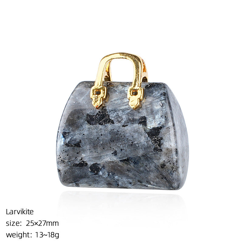 🔮 Mini Natural Crystal Handbag Charms – Lucky Aura Energy DIY Jewelry Pendants ✨
