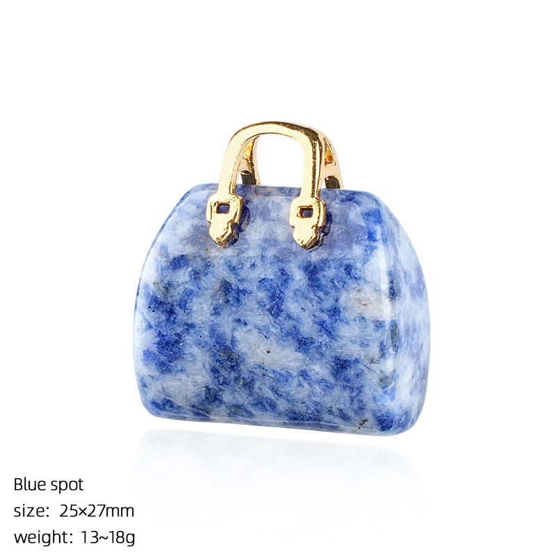 🔮 Mini Natural Crystal Handbag Charms – Lucky Aura Energy DIY Jewelry Pendants ✨