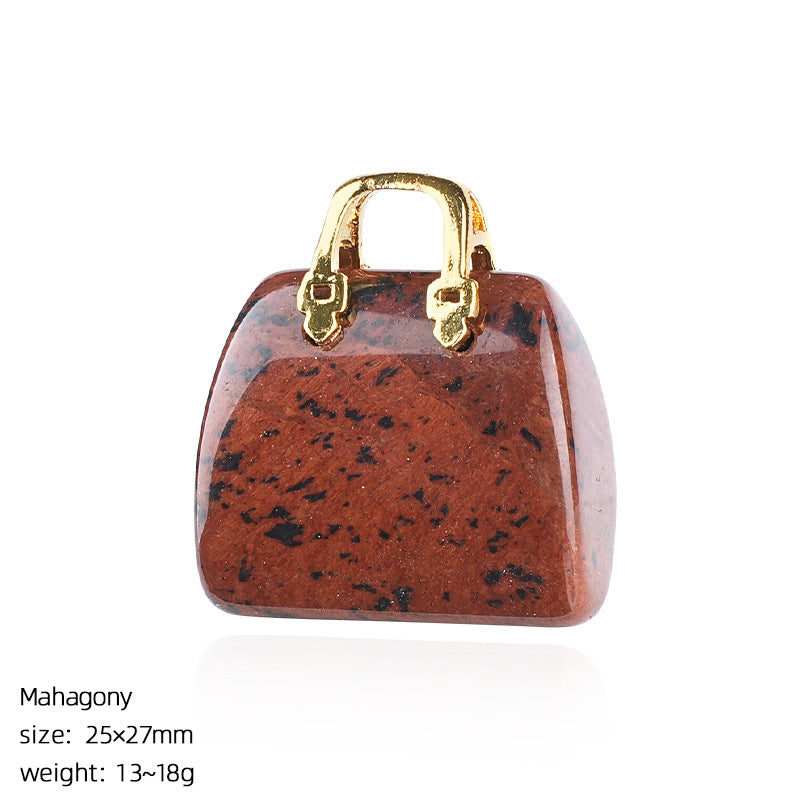 🔮 Mini Natural Crystal Handbag Charms – Lucky Aura Energy DIY Jewelry Pendants ✨
