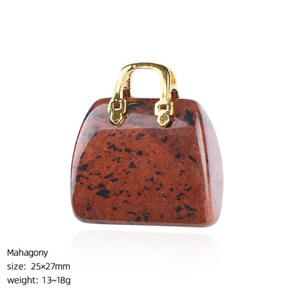 🔮 Mini Natural Crystal Handbag Charms – Lucky Aura Energy DIY Jewelry Pendants ✨