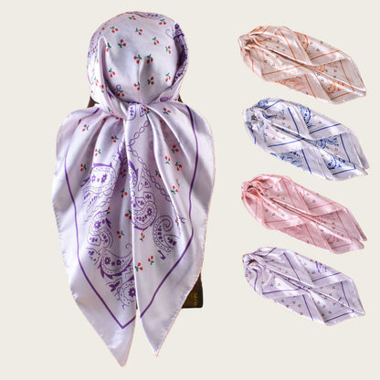 ✨ 4-Piece Premium Satin Square Head Scarf Set (35' x 35') 🧣