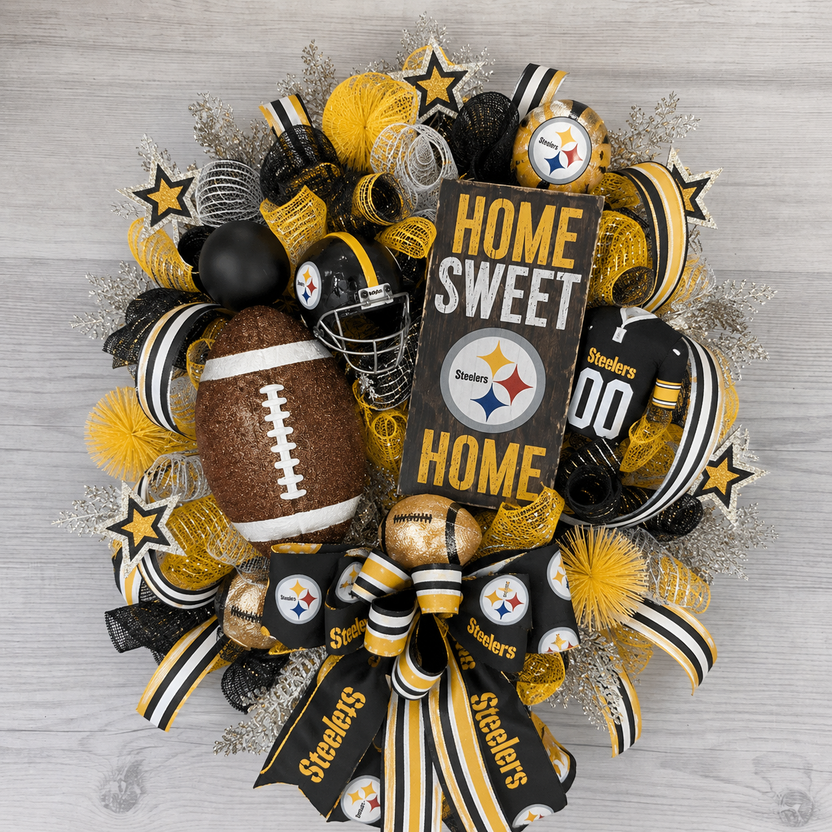 🏈Football Team Handcrafted Wreath for Game-Day Front Door Decor