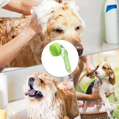 One Press For Rich Foam 🧴Pet Bath Brush with Shampoo Dispenser