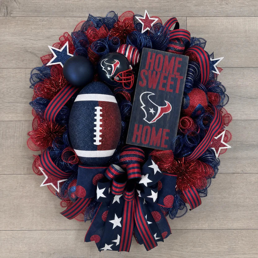 🏈Football Team Handcrafted Wreath for Game-Day Front Door Decor