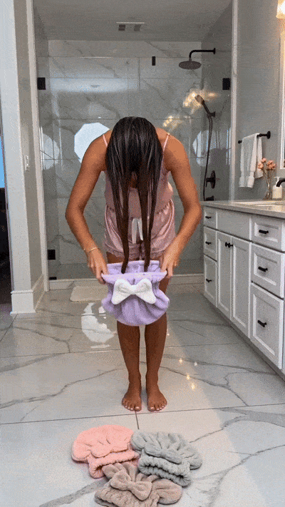 🎀Women's Bow-Decorated Shower Cap and Hair Dryer Cap