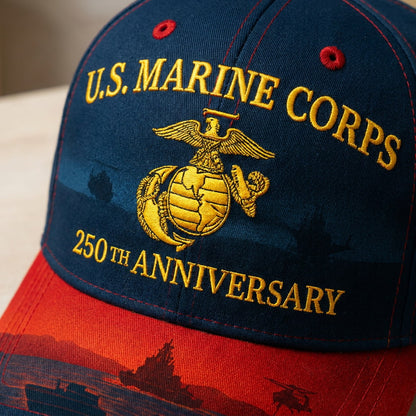 U.S. Marine Corps 250th Anniversary Cap – Embroidered Edition