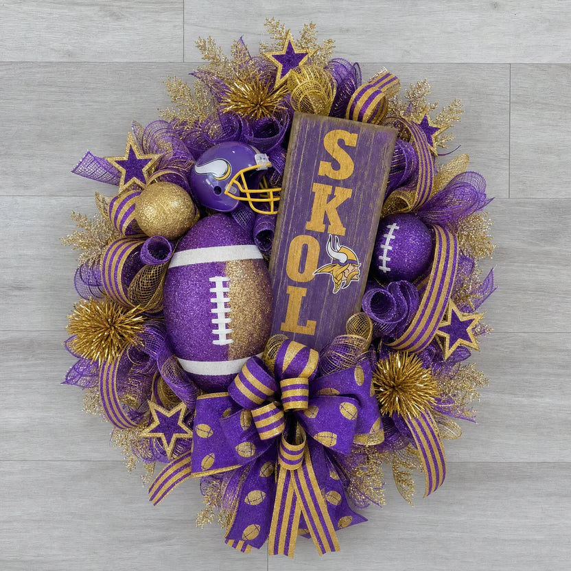 🏈Football Team Handcrafted Wreath for Game-Day Front Door Decor
