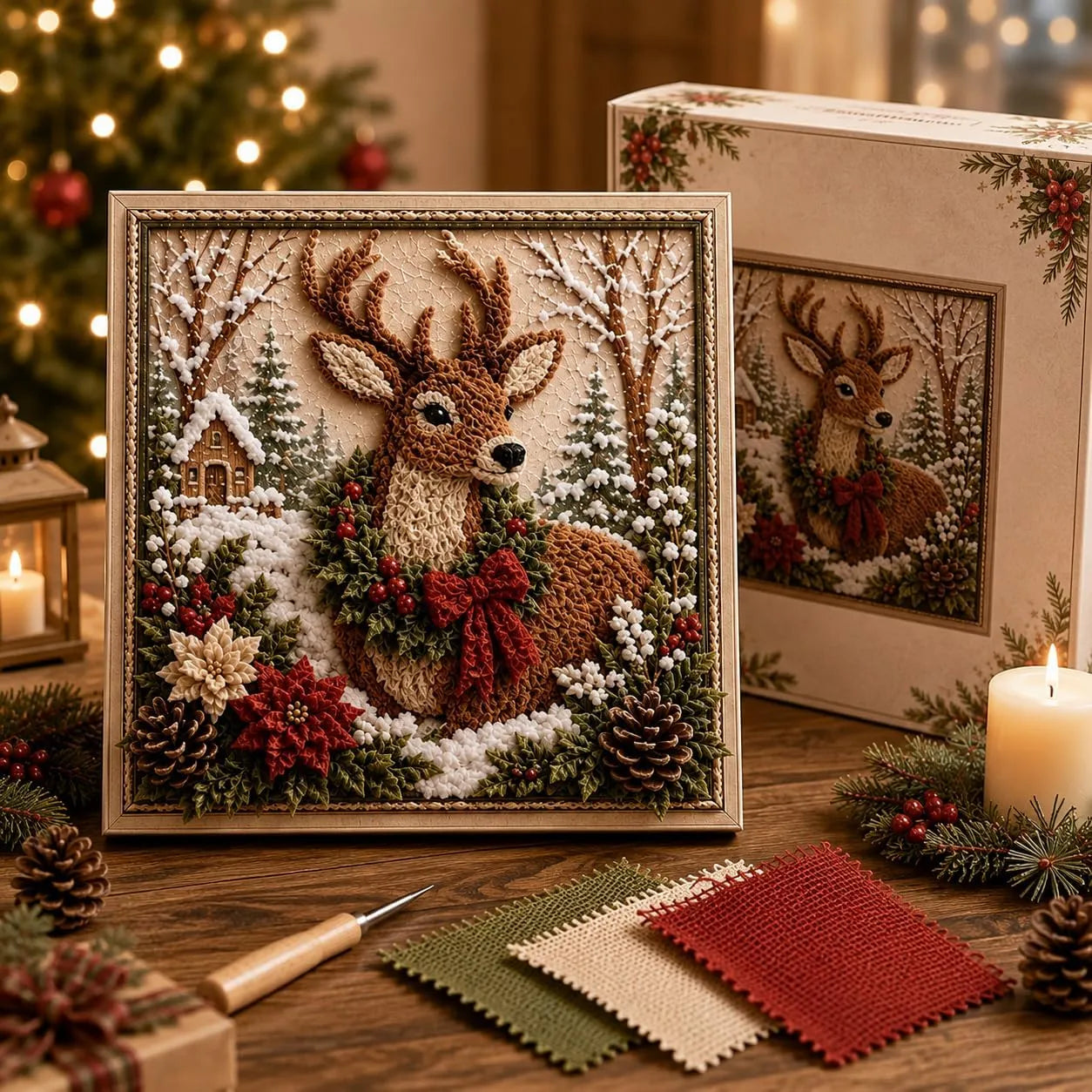 🎁🎅3D Christmas Fabric Poke Art Kit