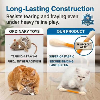 ❤️For happy, healthy, and active indoor cats🐱6 Pcs Swabs Large Size Cat Toys with Catnip