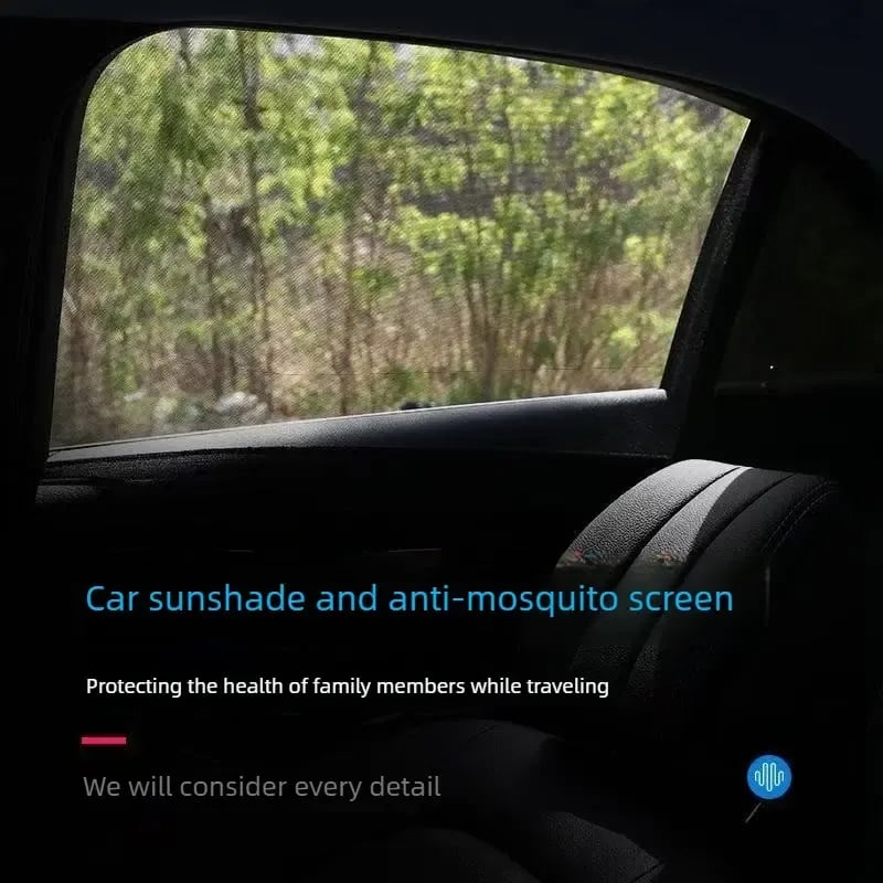 🔥 HOT SALE 🔥Car Anti‐Mosquito Screen/Net, 4 Pack Car Sunshade Curtain, Mosquito Net For Car Glass, Privacy Window Mesh