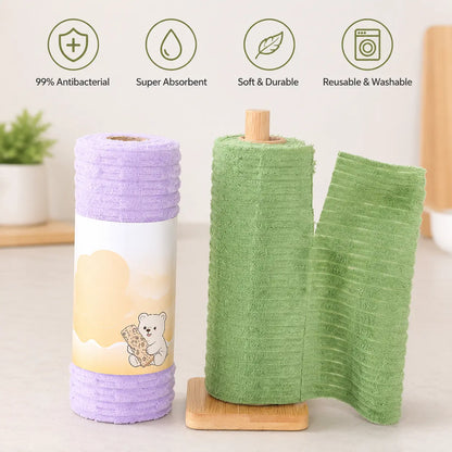 Tearable Plush Cleaning Cloth Roll for Kitchen & Household Cleaning ✅