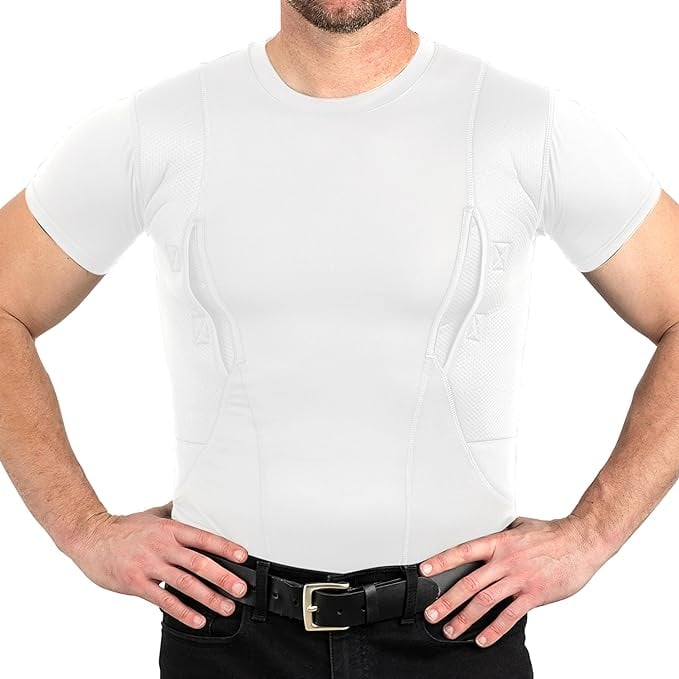 Compression Tactical Short Sleeve T-Shirt with Dual Side Hidden Pockets