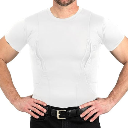 Compression Tactical Short Sleeve T-Shirt with Dual Side Hidden Pockets