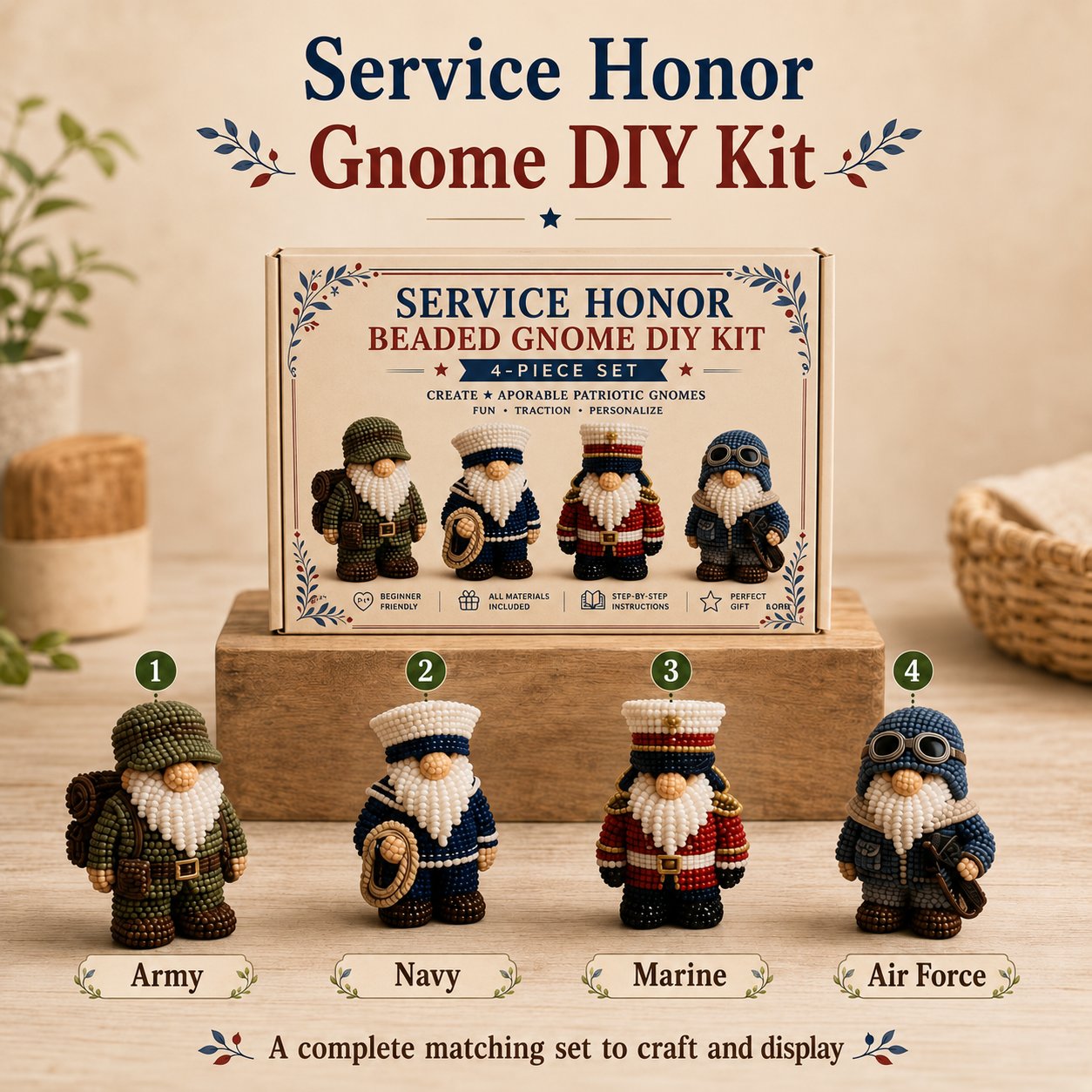 3D Beaded Gnome DIY Kit Collection