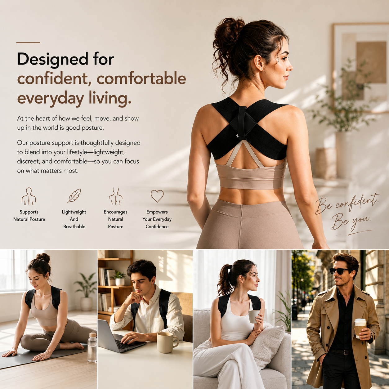 🔥LAST DAY 49% OFF🔥💪Posture Support Straps for Men & Women – Adjustable Shoulder Support for Everyday Wear