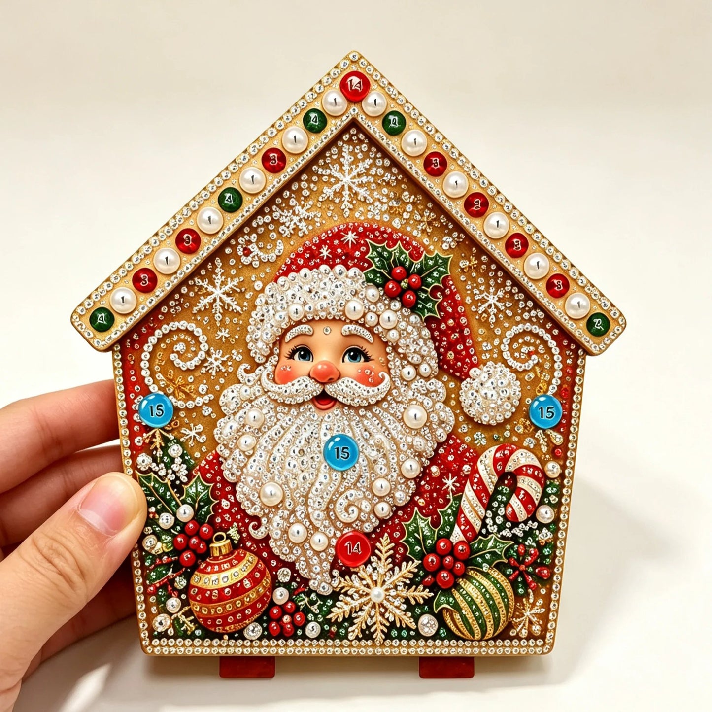 🎄Christmas Pearl Cottage Art Kit | Pre-Cut Wooden Panels, Sparkling Rhinestones, Pearl Beads & Complete Tools for a 3D Holiday House ✨